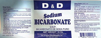 Label 16 Oz (D   D Sodium Bicarbonate 16 Oz)
